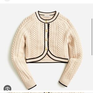 Women's Cream Sweater with Black Trim